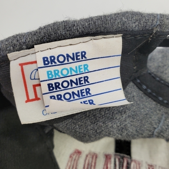 Vtg Broner Harvard Baseball Cap Hat 1-Sz Snapback Gray Blue Red  Logo USA Made - Picture 7 of 10